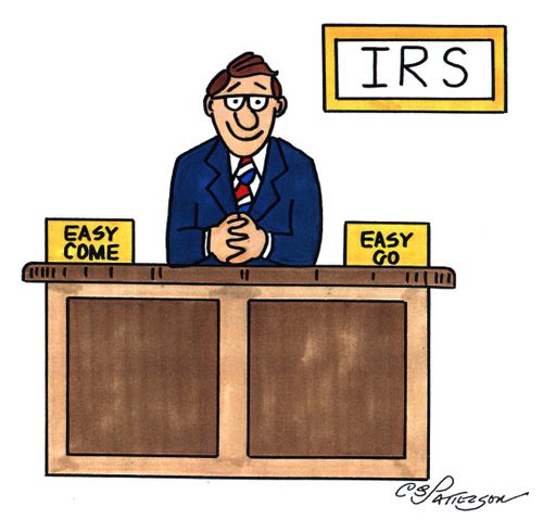 'IRS' In trays 'Easy come' 'Easy go'