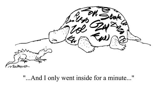 "..and I only went inside of a minute.."