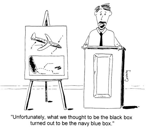 "Unfortunately, what we thought to be the black box turned out to be the navy blue box"