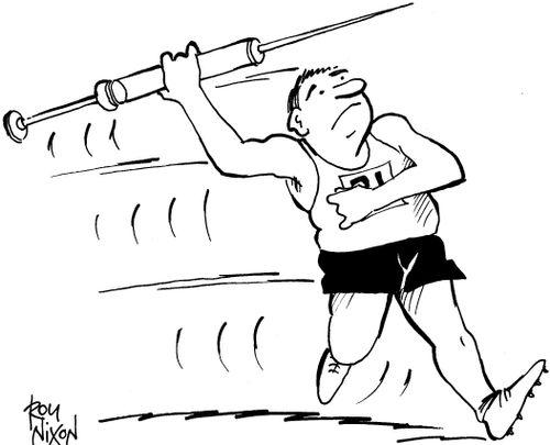 Throwing the syringe.