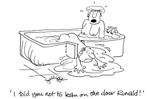 'I told you not to lean on the door Ronald!'