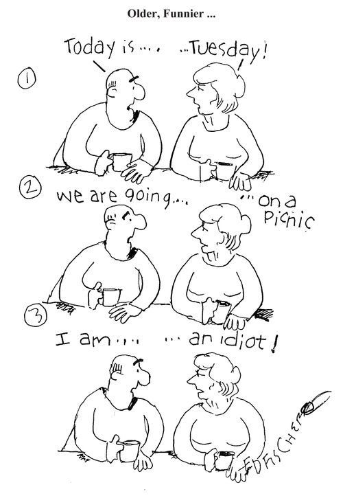 'Today is. . . Tuesday! We are going. . . on a picnic. . . I am. . . an idiot.'