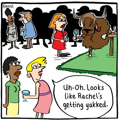 'Uh-oh. Looks like Rachel's getting yakked.' 