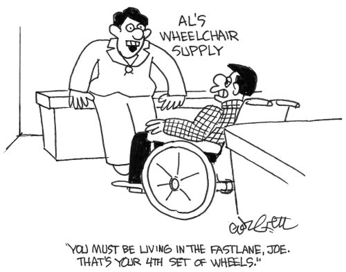 'You must be living in the fastlane. That's your 4th set of wheels.'  