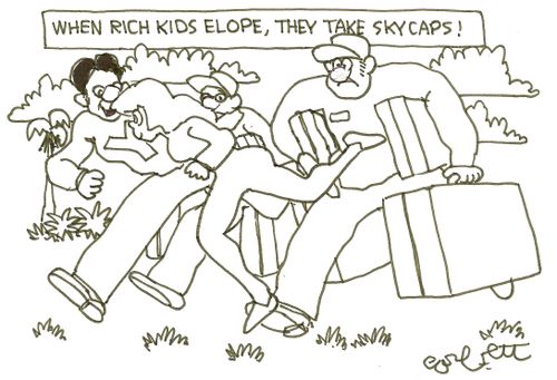 When rich kids elope, they take skycaps! 