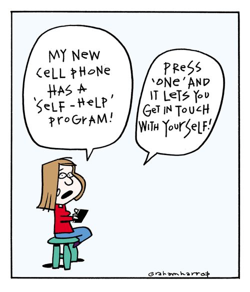 'My new cellphone has a 'self-help' program...'