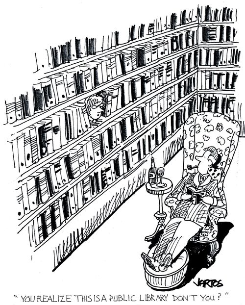 'You realize this is a public library don't you?'