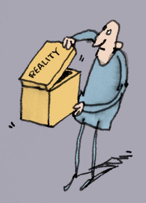 A man doing a reality check.