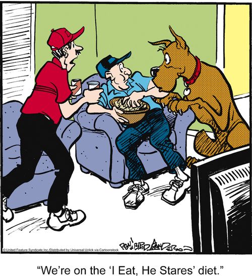 'We're on the 'I Eat, He Stares' diet.'