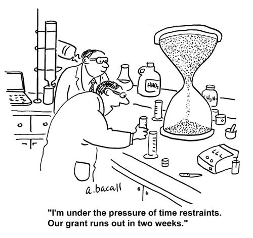 'I'm under the pressure of time restraints. Our grant runs out in two weeks.'