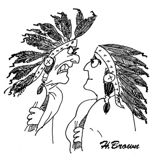 Angry Chief's feathers rise with his hackles.