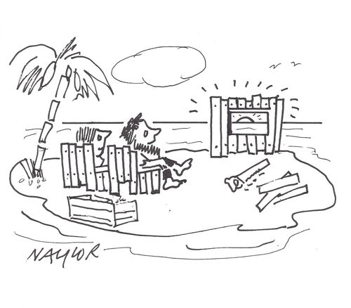 Desert Island TV focuses on the sunset.