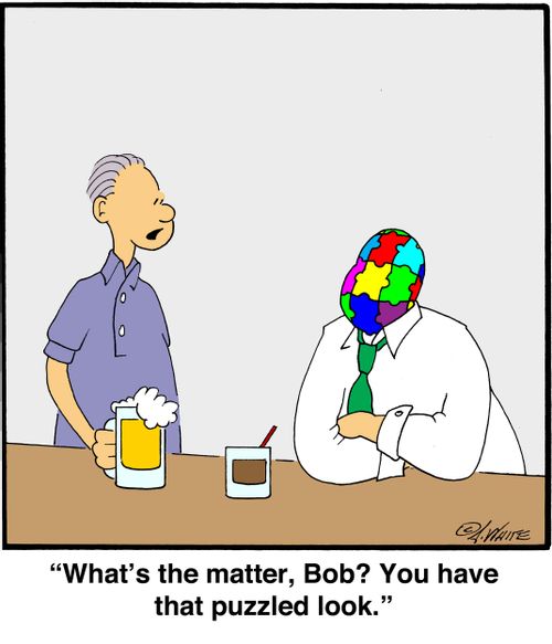 'What's the matter, Bob? You have that puzzled look.'
