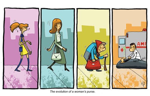The evolution of a woman's purse.
