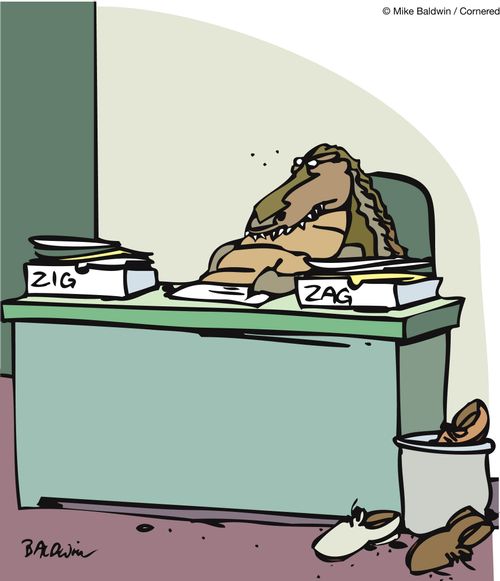 Crocodile with Zig and Zag desk organizers.