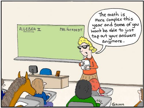 'The math is more complex this year and some of you won't be able to just tap out your answers anymore.'