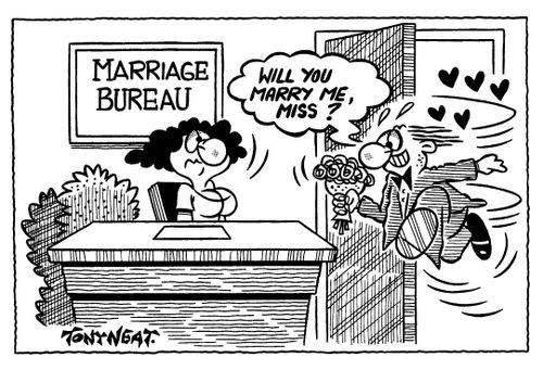 'Will you marry me, Miss?'