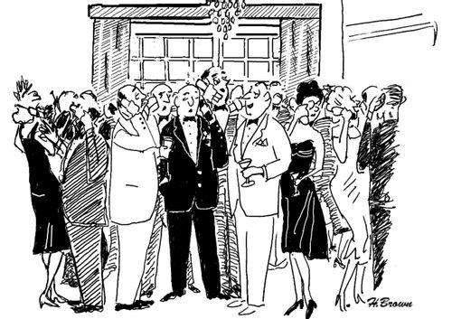 Party guests are all on their phones.
