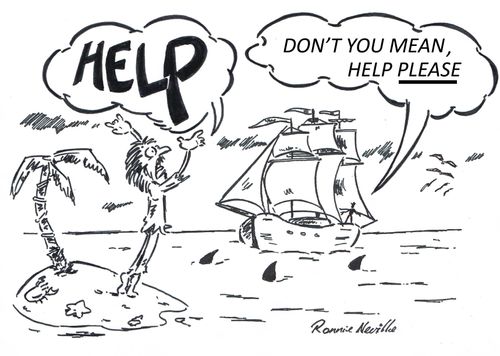 'Don't you mean, Help please.'