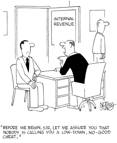 'Before we begin, sir, let me assure you that nobody is calling you a low-down, no-good cheat.'