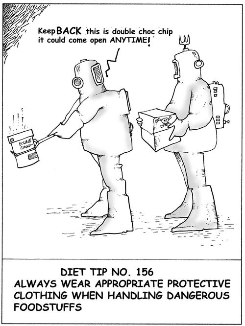 Diet Tip No. 156: Always wear protective clothing when handling dangerous foodstuffs