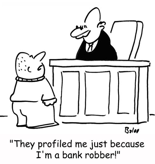 'They profiled me just because I'm a bank robber!'