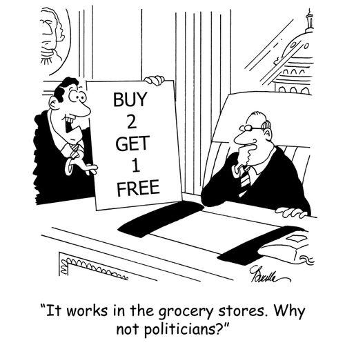 'It works in the grocery stores. Why not politicians?'