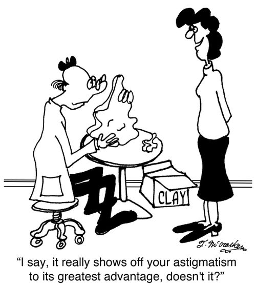 'I say, it really shows off your astigmatism to its greatest advantage, doesn't it?'