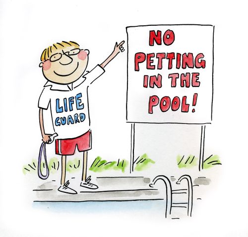 No petting in the pool!