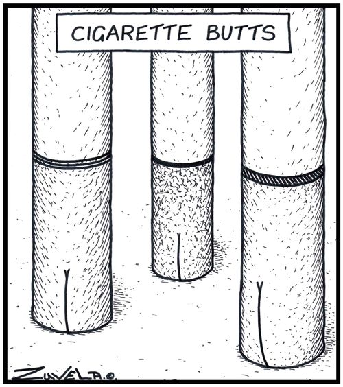 Cigarette butts.