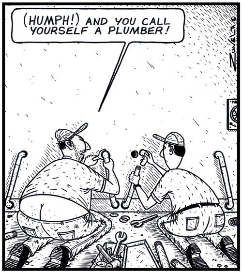 Plumber: '( HUMPH! ) And you call yourself a Plumber!'