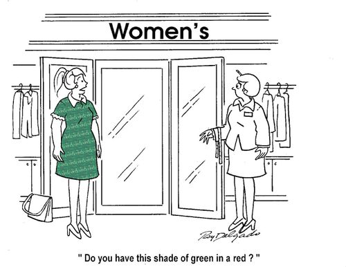 'Do you have this shade of green in a red?'