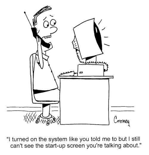 "...I still can't see the start-up screen you're talking about."