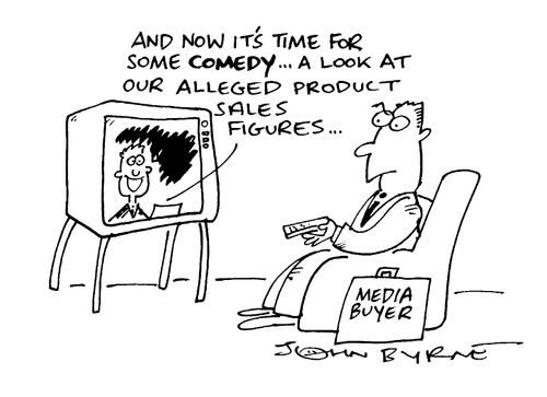"And now it's time for some comedy...a look at our alleged product sales figures..."