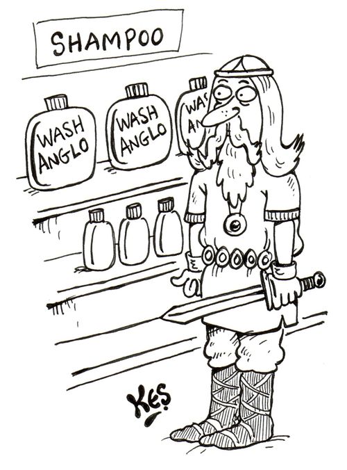 Anglo-saxon in shampoo section of a shop.