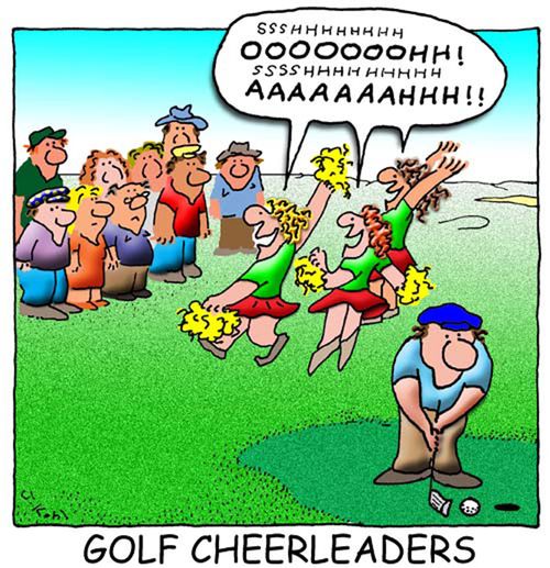 Golf cheerleaders.