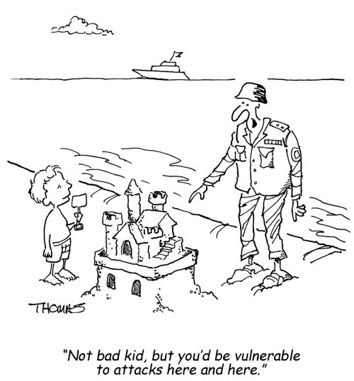 'Not bad kid, but you'd be vulnerable to attacks here and here.'