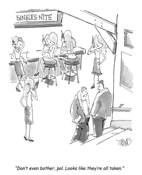 'Don't even bother, pal. Looks like they're all taken.'
