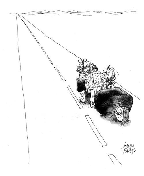 Golfers lost on the road