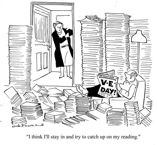'I think I'll stay in and try to catch up on my reading.'