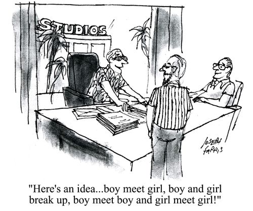 'Here's an idea...boy meet girl, boy and girl break up, boy meet boy and girl meet girl!'