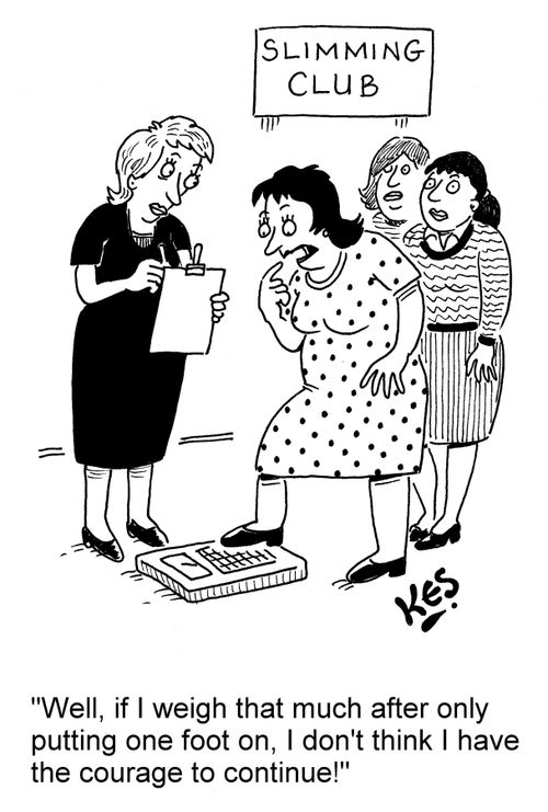 'Well, if I weigh that much after only putting one foot on, I don't think I have the courage to continue!'