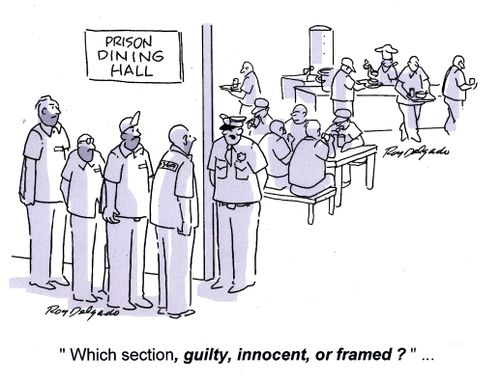 'Which section, guilty, innocent, or framed?'