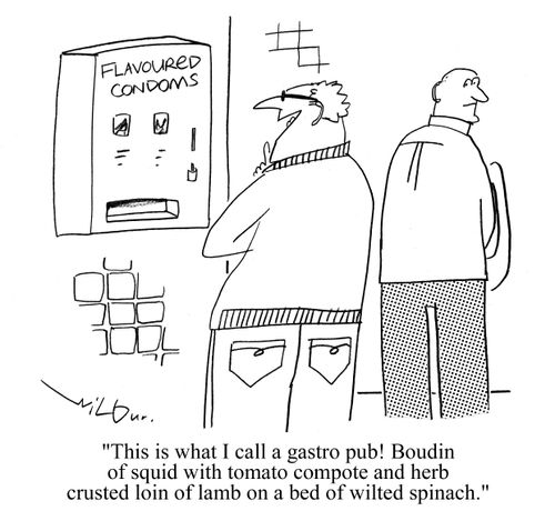 'This is what I call a gastro pub! Boudin of squid with tomato compote and herb crusted loin of lamb...'