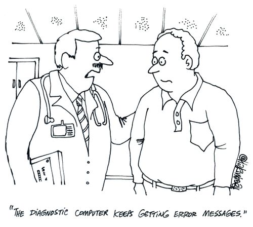 'The diagnostic computer keeps getting error messages.'