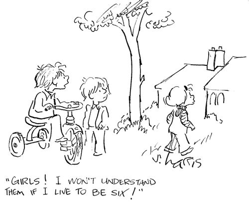 'Girls!  I won't understand them if I live to be six.'