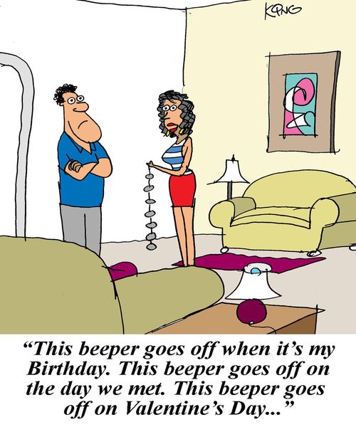 'This beeper goes off when it's my Birthday. This beeper goes off on the day we met. This beeper goes off on Valentine's Day...'