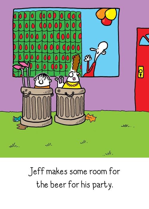 Jeff makes some room for the beer for his party.