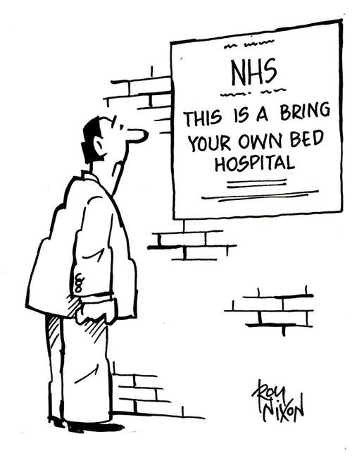 NHS notice - This is a bring your own bed hospital