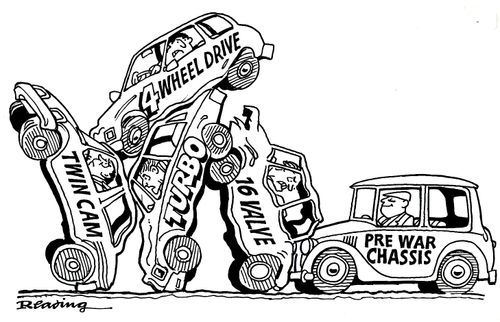 The development of cars.